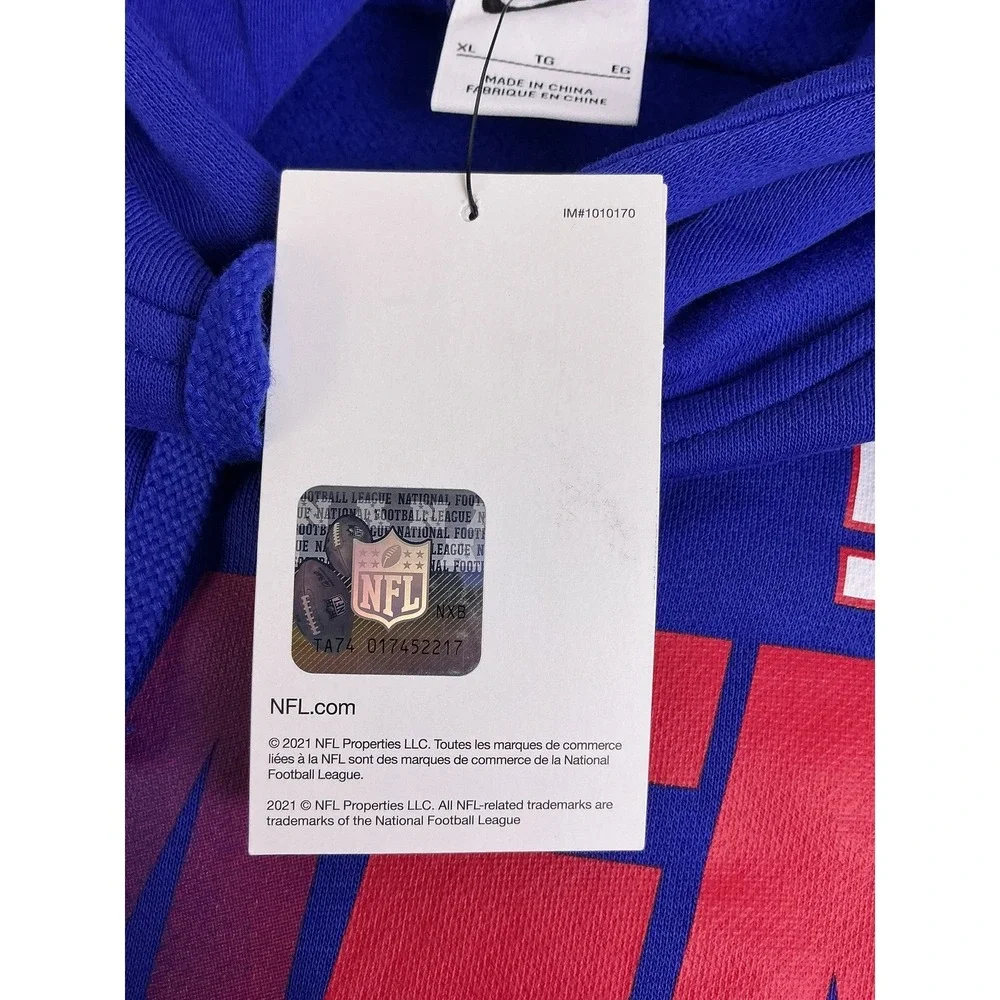Nike New York Giants G-Men Hoodie Blue NFL Team Apparel‎ Men's XL NWT